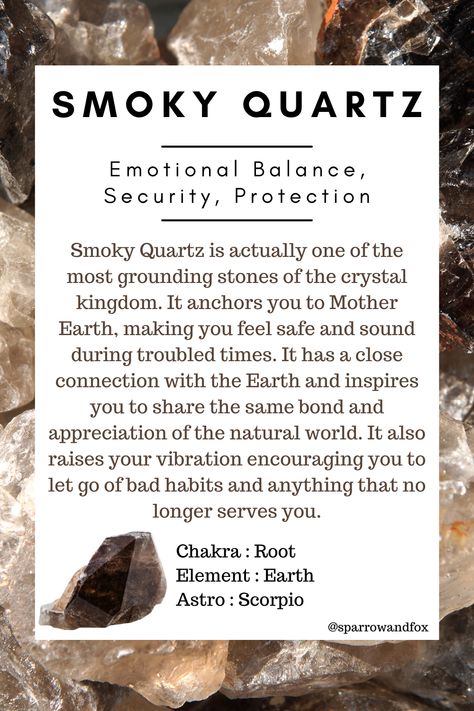 Smokey Quartz Meaning, Smoky Quartz Aesthetic, Saturn Correspondences, Smoky Quartz Properties, Smokey Quartz Crystal Aesthetic, Grounding Stones, Crystal Kingdom, Safe And Sound, Crystal Guide