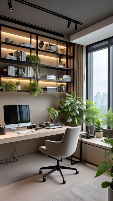 office makeover home office makeover work from home office office colors Modern Home Offices, Study Room Design, Small Home Offices, Budget Ideas, Small Home Office, Home Office Setup, Home Office Space, Office Interior Design, Home Office Design