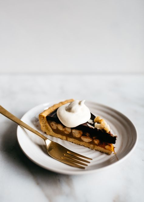 Chocolate-Caramel Macadamia Nut Tart — Fix Feast Flair Nut Tart, Good Fish, Cooking Lifestyle, Japanese Beer, Diy Sushi, Sushi Party, Tart Filling, Chocolate Macadamia, Macadamia Nut