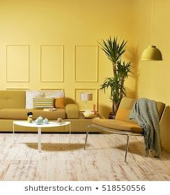 Popular Living Room Colors, Interior Design Yellow, Monochromatic Interior Design, Pastel Living Room, Monochromatic Decor, Monochromatic Room, Interior Minimalista, Interior Design Per La Casa, Monochromatic Color Scheme