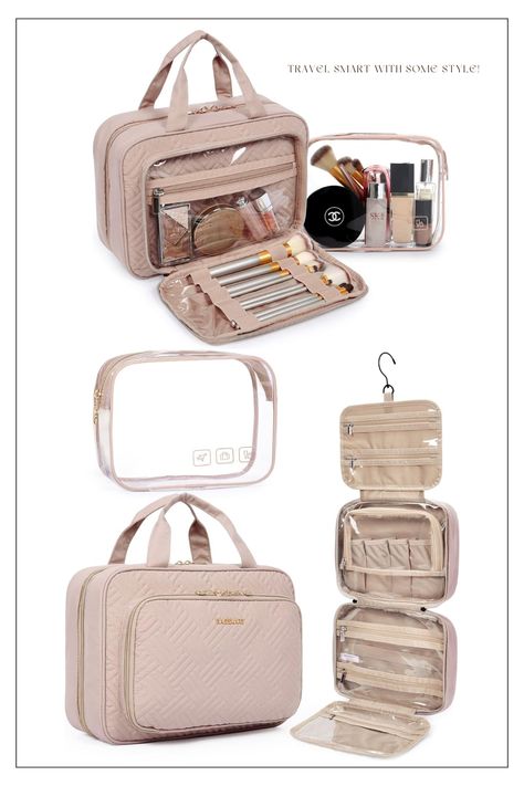 Keep your toiletries organized and travel-ready with the BAGSMART Toiletry Bag. This hanging travel makeup organizer includes a TSA-approved transparent cosmetic bag, perfect for full-sized toiletries. Stay stylish and efficient on the go! #travelessentials #toiletrybag #makeuporganizer #travelsmart #beautyontheroad #travelgear #affiliatemarketing #add Fancy Clothes, Travel Makeup Bag, Tsa Approved, Make Up Organiser, Clothes Sewing, Toiletries Organization, Bag Makeup, Clothes Sewing Patterns, Makeup Organizer