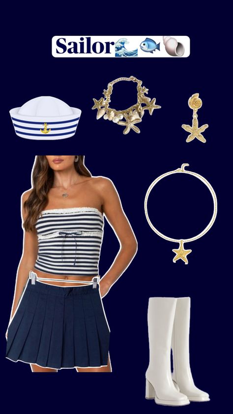 #costumeideas #halloween #sailor #brandymelville Sailors Halloween, Sailor Costume For Women, Sailor Halloween Costumes, Sailor Halloween, Sailor Costume, Cute Costumes, Costumes For Women, Halloween Costumes, Halloween