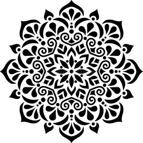 Mandala Pattern Stencil doodles sketch. Good mood royalty free illustration Thai Buddha Tattoo, Buddha Tattoo Design, Pattern Stencil, Thai Buddha, Buddha Tattoo, Mandala Stencils, Stencils Printables, Free Stencils, Stencil Patterns