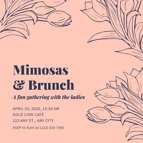 Brunch Flyer, Flyer Illustration, Luncheon Invitation, Photo Collage Prints, Ladies Brunch, Birthday Brunch, Photo Collage Maker, Brunch Invitations, Marketing Logo