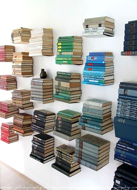 Stacks Of Books, Floating Books, Floating Bookshelves, Pharmacy Design, Book Cafe, Book Wall, Home Libraries, Home Goods Decor, Book Storage