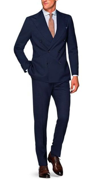 The Ultimate Guide to Wearing a Blue Suit with Brown Shoes Shoes With Blue Suit, Blue Suit Shoes, Dark Blue Tux, Navy Suit Brown Shoes, Suit With Brown Shoes, Blue Suit Brown Shoes, Tie Outfits Men, Blue Suit Outfit, Navy Blue Suit Men