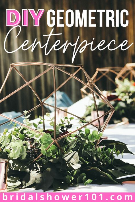 Cricut Wedding Centerpiece Ideas, Boho Bridal Shower Centerpieces Diy, Diy Hexagon Centerpiece, Geometric Table Centerpiece, Geometric Centerpiece Diy, Cricut Centerpiece Ideas, Diy Bridal Shower Centerpieces, Geometric Centerpiece Wedding, Square Centerpieces