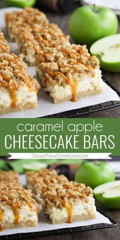 Fresh Apple Pie, Brown Sugar Shortbread, Apple Cheesecake Bars, Bars Dessert, Caramel Apple Cheesecake Bars, Caramel Apple Cheesecake, Apple Cheesecake, Caramel Drizzle, Cheesecake Bar Recipes