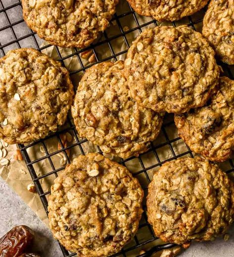 Oatmeal Date Cookies — Zestful Kitchen Oatmeal Date Cookies, Old Fashioned Oatmeal Cookies, Date Nut Bread, Chocolate Chip Walnut Cookies, Oatmeal Cookie Recipe, Old Fashioned Oatmeal, Date Cookies, Oatmeal Cookies Chewy, Oatmeal Cookie