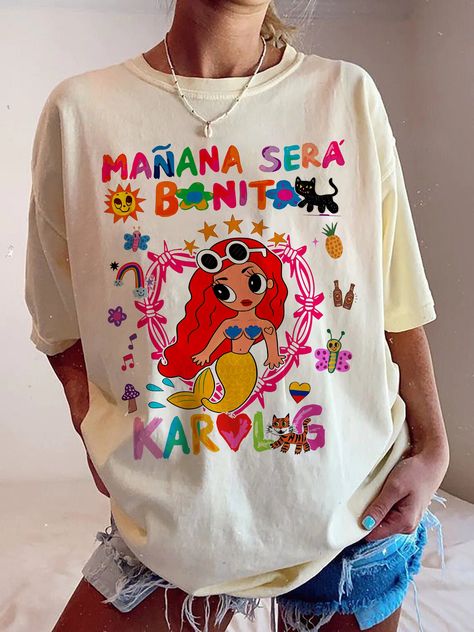 Maana Ser Bonito Shirt, Spanish Quote Tee, Inspirational Shirt Spanish Club Ideas, Karol G Shirt, Karol G Concert, Manana Sera Bonito, Young Miko, Hispanic Heritage, Heritage Month, Quote Tees, Concert Shirts