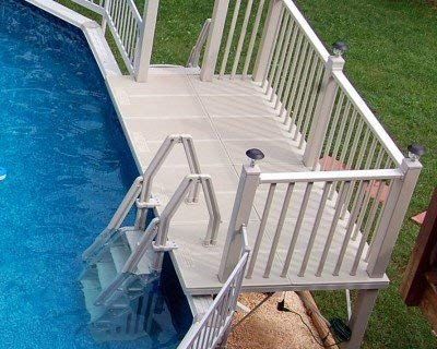 PRICES MAY VARY. Maintenance free resin deck platform, posts, railings and pool steps. Designed to fit above ground pools 48" to 56" in height All resin components UV protected to maintain strength & color Deck includes both the in-pool step & ground to deck step complete with gate. Cantilever deck design eliminates gap between deck and pool top rail Powder coated steel support structure & bracing system for strength & protection. Steel reinforced railing system for strength Deck is shipped sub- Oval Above Ground Pools, Above Ground Pool Ladders, Skimmer Pool, Above Ground Pool Steps, Round Above Ground Pool, Pool Deck Plans, Best Above Ground Pool, Swimming Pool Decks, Pool Ladder