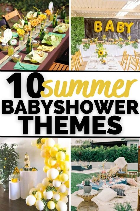 Baby Shower Summer Theme, August Baby Shower, Tropical Baby Shower Theme, Summer Baby Shower Themes, Gender Neutral Baby Shower Themes, Backyard Baby Showers, Baby Shower Themes Neutral, Girl Shower Themes