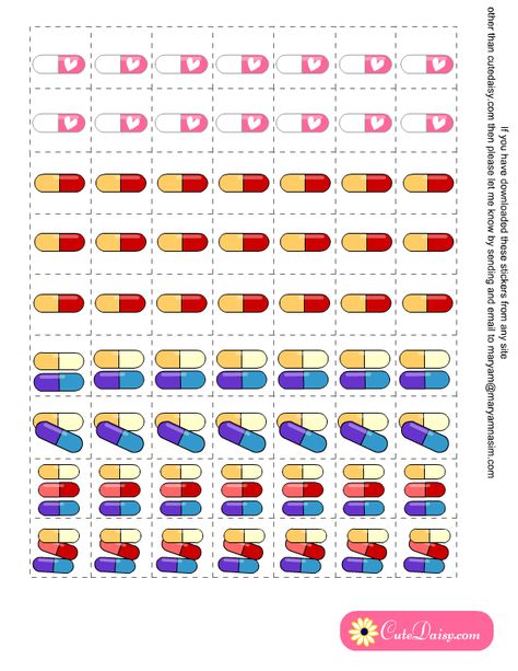 Medicine Png, Stickers For Planner, Happy Planner Printables, Free Printable Planner, Adorable Stickers, Free Printable Planner Stickers, Bullet Planner, Functional Stickers, Free Printable Stickers