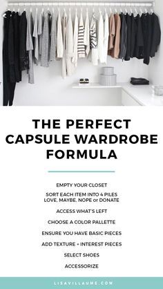 Looking fabulous doesn't have you send you broke! Follow this step-by-step formula on how to create a capsule wardrobe you adore | Lisa Villaume Capsule Wardrobe Formula, Create Capsule Wardrobe, Create A Capsule Wardrobe, Rok Midi, Perfect Capsule Wardrobe, Sandal Tali, Minimalist Closet, Minimal Wardrobe, Mode Tips