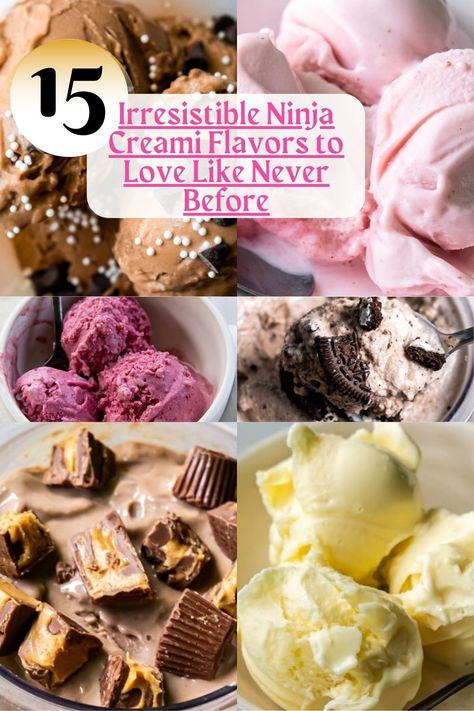 Your ice cream obsession is about to reach new heights! Discover these 15 Ninja Creami flavors that will leave you wanting more! Cookies And Cream Ninja Creami, Protein Ice Cream Ninja Cream, Ninja Creami Deluxe Recipes, Ninja Ice Cream, Ninja Creami Ice Cream Recipes, Cashew Ice Cream, Ninja Creamy, Tasty Ice Cream, Healthy Ice Cream Recipes