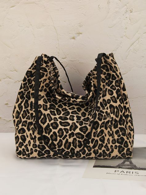 Khaki Tote Bag, Printed Leather Bag, Minimalist Tote Bag, Stylish Luggage, Leopard Tote, Leopard Bag, Angela Lansbury, Bags Style, Mk Bags