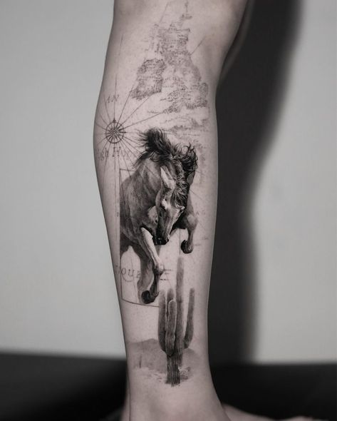 Indian Horse Tattoo, Equine Tattoo, Dragon Tattoo Leg, Geometric Tattoo Sleeve Designs, Trippy Tattoo, Round Tattoo, Horse Tattoo Design, Shadow Tattoo, American Traditional Tattoo Ideas