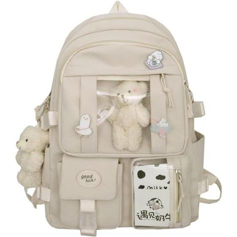 Cute kawaii backpack with pin and accessories. Perfect for school or travel. #backpack #kawaii #cute https://whispers-in-the-wind.com/back-to-school-bag-essentials-you-didnt-know-you-needed-but-totally-do/?cute-cartoon-womens-backpack-with-a-fresh-design-suitable-for-all-occasions Aesthetic Backpacks For School, Backpack With Pins, High School Backpack, School Bag Essentials, Aesthetic Backpack, Kawaii Backpack, Back To School Bags, Do Cute, Backpacks For School