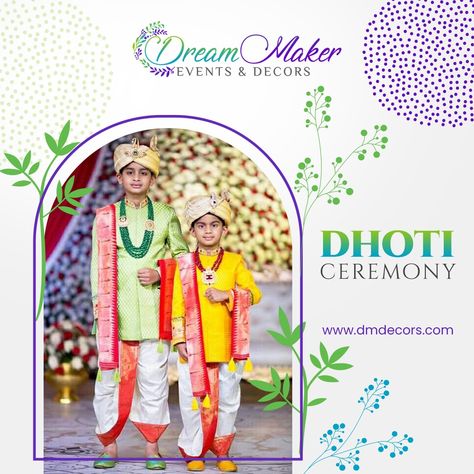 Dhoti Ceremony is a famous event that takes place in Indian culture. It is the day when a boy wears the popular Indian attire dhoti for the first time. No doubt, the day is celebrated in a grand way and you can make it more grand by hiring us. Get in touch with us - 732.329.2546 Email us for more details - info@dmdecors.com Check our website - https://dmdecors.com/ #dhoticeremony #indian #festival #indianattire #indianculture #decoration #Indianoccasions Dhothi Ceremony Pics, Dothi Ceremony, Dhoti Ceremony, Indian Festival, Indian Culture, Boys Wear, Indian Attire, A Boy, Event Decor