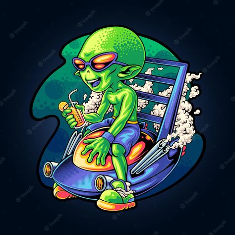 Alien Cartoon Aesthetic, Alien Illustration, Alien Vector, Alien Cartoon, Tufting Rugs, Cartoon Alien, Graphic Cartoon, Cartoon Designs, Alien Concept