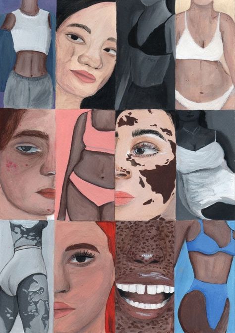 Body Positive Art, Feminism Art, Body Image Art, Body Positivity Art, طابع بريدي, Positive Art, Arte Sketchbook, Art Et Illustration, Body Positive