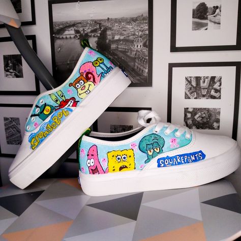 #spongebob #whiteshoes Sponge Bob, Vans Authentic, Vans Authentic Sneaker, White Shoes, Vans Sneaker, Sneakers, Quick Saves