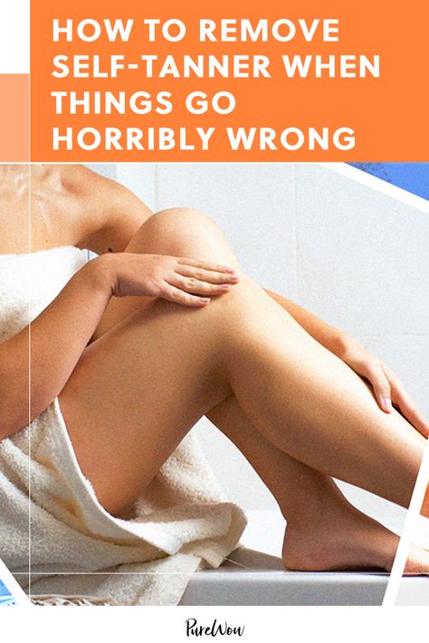 How to Remove Self-Tanner When Things Go Horribly Wrong #purewow #how-to #shopping #shoppable #skincare #skin #advice #beauty How To Get Self Tanner Off Skin, Remove Self Tanner From Skin, How To Remove Self Tanner From Skin, How To Remove Self Tanner, St Tropez Tanner, Self Tanner Homemade, Tan Removal Face Pack, Skincare Shopping, Self Tanning Tips