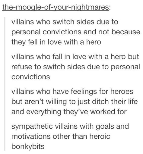 Villains All Of Us Villains Fanart Book, Hero To Villain Writing, Villain Love Interest, Villain Plot Ideas, What Makes A Good Villain, Villain Motives Writing, Villain Motives Prompts, Villain Main Character, Hero X Villain Aesthetic