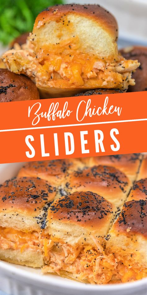 Buffalo Chicken Sliders Recipe with Hawaiian Rolls! - Passion For Savings Recipes With Hawaiian Rolls, Buffalo Chicken Sliders Recipes, Sliders On Hawaiian Rolls, Hawaiian Roll Sandwiches, Football Sunday Food, Sliders Recipes Beef, Sliders Recipes Hawaiian Rolls, Easy Slider Recipes, Sliders Recipes Chicken