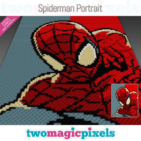 Spiderman Portrait, Batman Badge, Magic Pixels, Cross Stitch Plastic Canvas, Two Magic Pixels, Cross Stitch Graph, Deadpool Love, Mom And Baby Elephant, C2c Graph