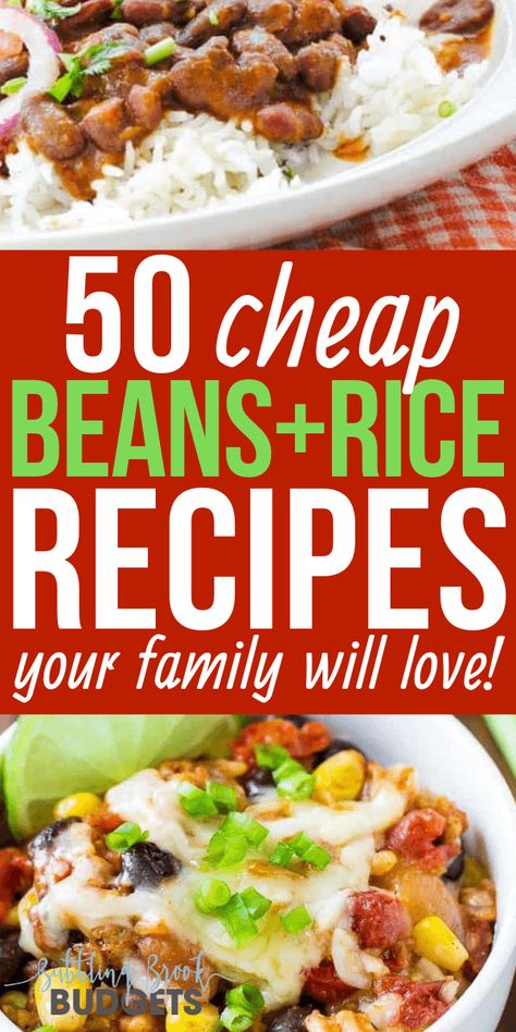 Easy Beans And Rice, Beans And Rice Recipes, Easy Beans, Rice And Beans Recipe, Halloween Food Appetizers, Healthy Meal Ideas, Christmas Recipes Appetizers, Cheap Healthy, Beans And Rice