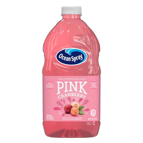 Ocean Spray® Pink Cranberry Juice Cocktail, 64 fl oz Bottle - Walmart.com Pink Cranberry Juice, Ocean Spray Cranberry, Real Fruit Juice, Mocktail Drinks, White Cranberry Juice, Cranberry Juice Cocktail, Cocktail Mixer, Cranberry Cocktail, Strawberry Juice