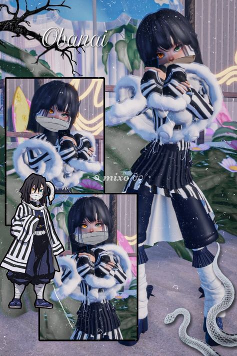 Project Slayers Outfits, Snake Dti Hack, Dti Outfit Ideas Anime, Anime Character Outfits, Hard Dti Themes, Roblox Outfit Id Codes, Dti Outfit Idea, Dti Outfits Ideas, Demon Slayer Obanai