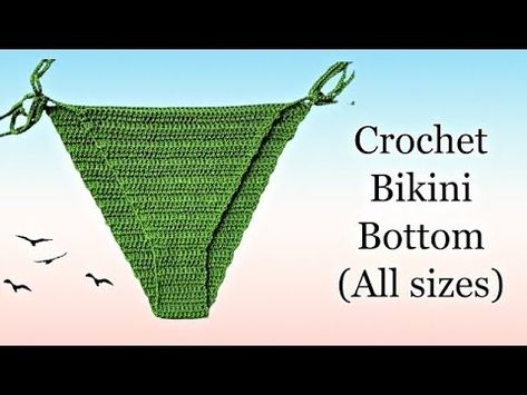 Crochet bikini bottom tutorial (basic instructions for DIFFERENT sizes) - YouTube Crochet Swimsuits Pattern, Knitted Purses, Crochet Top Pattern Summer, Crochet Baby Dress Free Pattern, Ladies Cardigan Knitting Patterns, Crochet Bikinis, Bathing Suit Patterns, Handbags Patterns, Crochet Bathing Suits