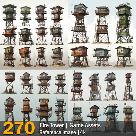 Fire Lookout, Minecraft Firewatch Tower, Fire Watch Tower Minecraft, Fire Tower, Fire Watch Tower, Firewatch Tower, Watchtower Concept Art, Witch Tower Concept, Fire Lookout Tower