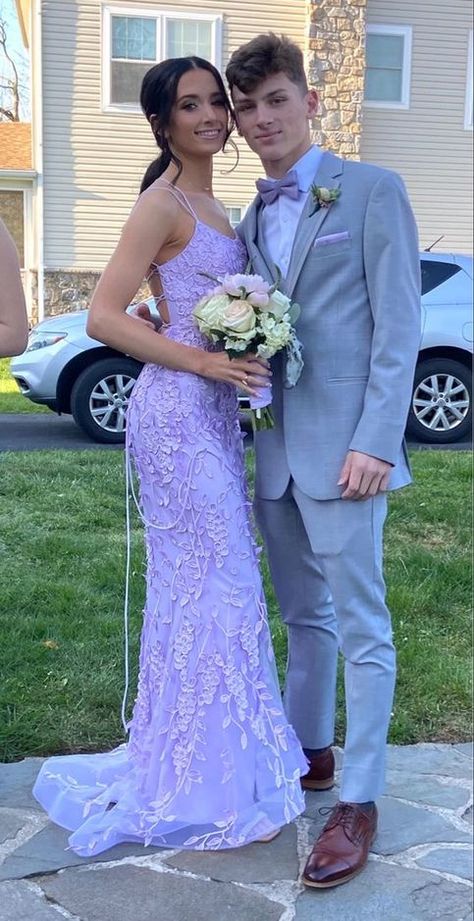 Purple sparkly prom dress