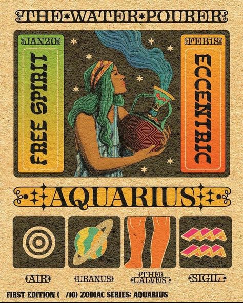 Horoscope Aquarius, Aquarius Aesthetic, Aquarius Art, Aquarius Rising, Astrology Art, Age Of Aquarius, Aquarius Zodiac, Zodiac Art, Zodiac Astrology