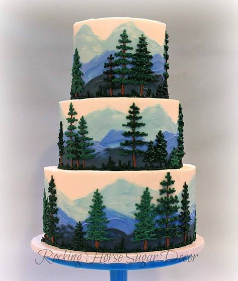 Mountain Cake, Baking Decorating, Cakes Recipes, Crazy Cakes, Painted Cakes, Unique Cakes, Novelty Cakes, Birthday Food, Grooms Cake