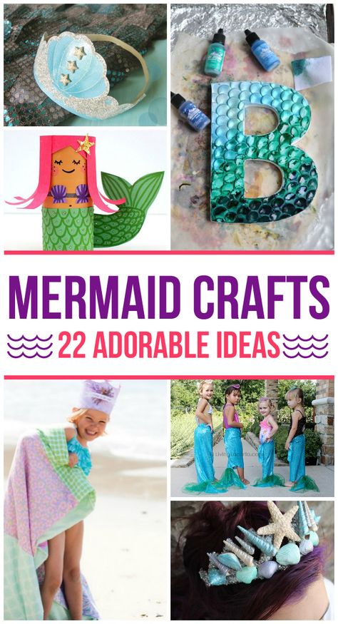 So many fun mermaid crafts for kids that everyone will love. Mermaid Recipes, Diy Mermaid Tail Blanket, Mermaid Crafts For Kids, Diy Mermaid Tail, Magical Party, Diy Mermaid, Kids Dishes, Mermaid Crafts, Children Party