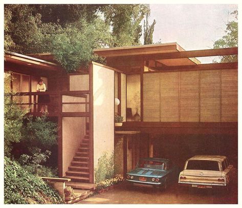 The 60s Interior on Instagram: “1960s Mid Century Modern Home Designed by Thomas H. Fleming Weston, Connecticut . . . #60s #70s #80s #interior #home #vintage…” 60s House Exterior, 80s House Exterior, 70s House Exterior, 1970s Architecture, 70s Architecture, 60s House, 60s Interior, 80s House, 1960s House