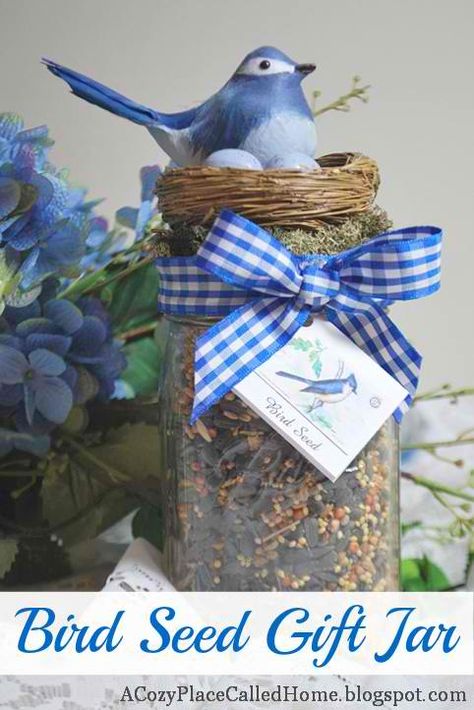 Crafts with Jars: Bird Seed Gift in a Jar Gift Jar, Fabulous Christmas, Mason Jar Gifts, Bird Seed, Mother's Day Diy, Jar Gifts, Mason Jar Crafts, Jar Crafts, Spring Crafts