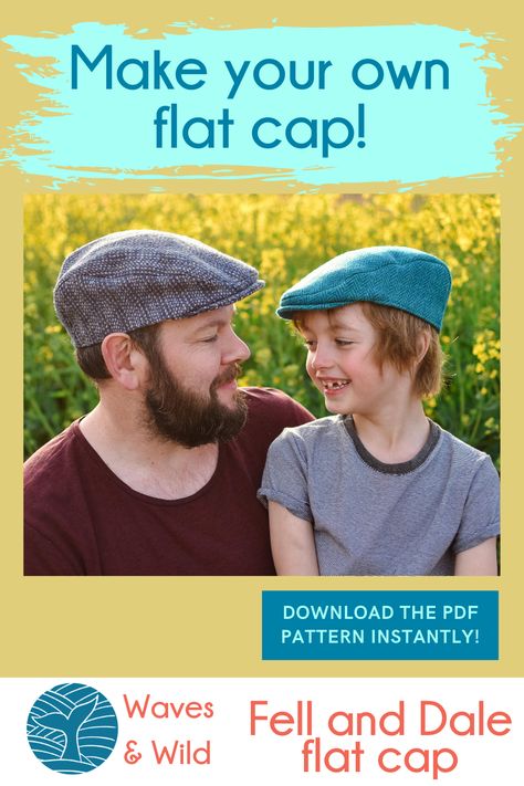 Make your own flat cap! With sizes from newborn to XL adult, this is perfect for matching family hats, a Father's day gift, DIY Christmas presents, or even a dress up hat. This instant download PDF sewing pattern includes: print-at-home sewing pattern, a copy shop sewing pattern and a projector sewing pattern. Great for boys hat, girls hat, ladies hat, men's hat, gender neutral hat. Perfect accessory for a capsule wardrobe. Keep your head warm with some Yorkshire style! Clothing for adventure. Mens Hat Patterns To Sew, Sewn Gifts For Men, Gift Diy Christmas, Cap Sewing Pattern, Mens Hat Pattern, Projector Sewing, Scottish Hat, Neutral Hats, Boys Hat