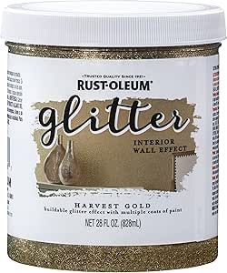 Rust-Oleum 360221 Glitter Interior Wall Paint, Rose Gold, 28 Fl Oz (Pack of 1) Glitter Wall Paint, Wall Paint Texture, Glitter Interior, Glitter Paint Additive, Glitter Paint For Walls, Sparkle Paint, Ombre Wall, Interior Wall Paint, Glitter Wall