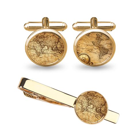 Gold Cufflinks Men, Personalized Business Gifts, Compass Wedding, Personalized Tie Clip, Custom Cufflinks, Personalized Tie, Wedding Vintage, Cufflinks Wedding, Tie Clips