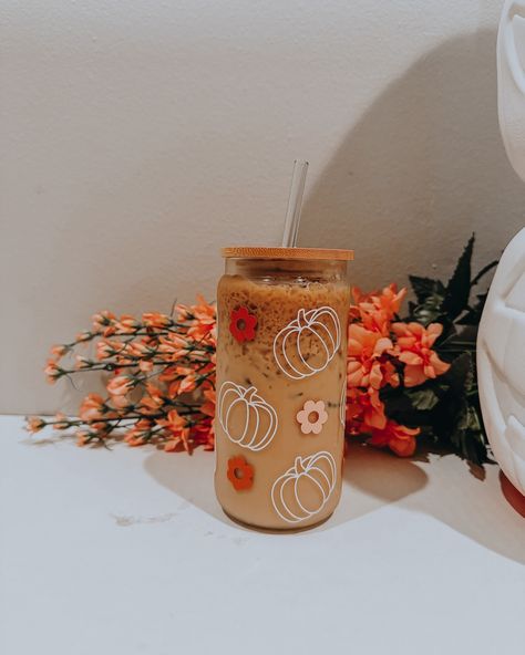 Shop all the cute fall + spooky cups in my shops✨🍂🎃🍁👻 #etsyshop #etsyseller #girlythings #girlthings #fall #fallstyle #spookyvibes #cutecups #coffeemugs #smallbusinessowner #mompreneur #fypage #trendy Cute Squishies, Coffee Tumbler, Autumn Coffee, Cute Cups, Glass Cup, Cricut Crafts, Girly Things, I Shop, Coffee Mugs