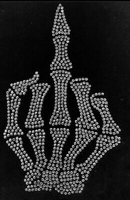 Crystal Skeleton Hand Iron On Rhinestone Hotfix Large 8” Transfer Halloween DIY | eBay Rhinestone Skeleton, Rhinestone Skull, Rhinestone Spider Web, Hotfix Rhinestone Template, Rhinestone Hotfix, Rhinestone Halloween, Black Cotton T-shirt With Rhinestones, Rhinestone Projects, Tasteful Tattoos