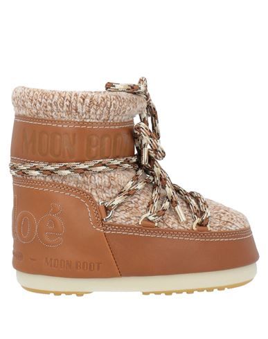 Padded ankle boots Leather Knitted Brand logo Multicolor Internal padding Lace-up Round toe Flat Pebbled sole Contains non-textile parts of animal origin Tan Leather Ankle Boots, Womens Leather Ankle Boots, Gold Boots, Ankle Boots Leather, Chloe Brown, Fall 23, Moon Boot, Chloe Shoes, Studded Boots