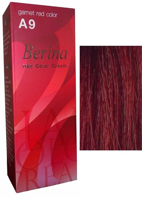 Permanent Hair Color Dye Berina Garnet Red Berina Hair Color, Garnet Red Color, Permanent Hair Dye Colors, Copper Blonde, Black Henna, Dyed Red Hair, Red To Blonde, Hair Color Cream, Hair Color Shampoo