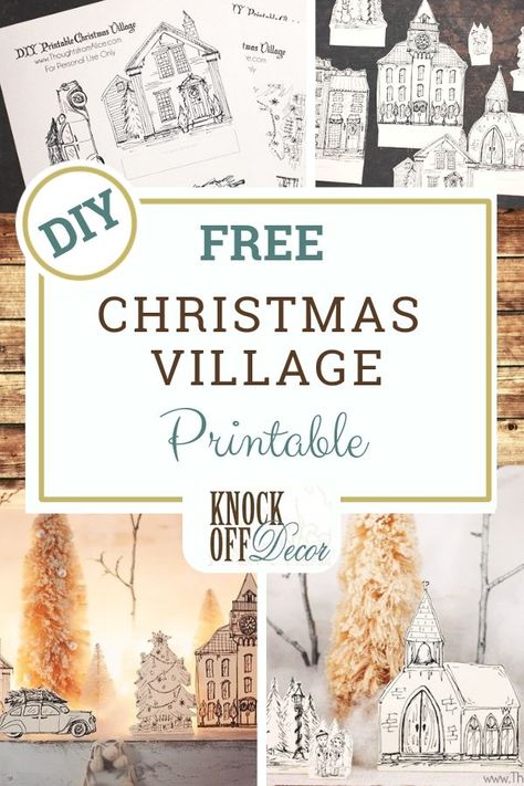 Downloadable and printable Christmas Village scene for your table, mantel or window ledges. Simply print, cut out and light up! You can color to your heart's content and create your own little Christmasy town. Christmas Village Office Decorations, Paper Christmas Village Template Free Printable, Free Printable Christmas Decorations, Printable Christmas Village, Holiday Printables Free, Christmas Free Printables, Village Christmas, Christmas Craft Ideas, Diy Christmas Village