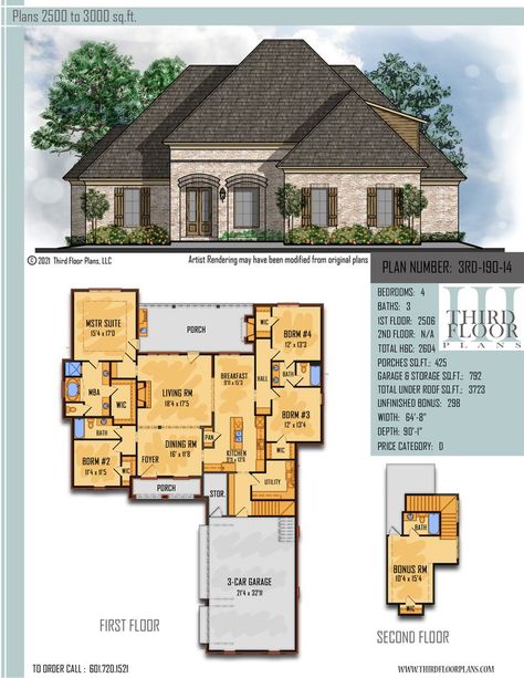 $800 House Plan 9 sets Acadian Cottage, Garage With Storage, Master Suite Bedroom, Open House Plans, Porch Flooring, Craftsman Style House Plans, Keeping Room, 3 Car Garage, Home Plans